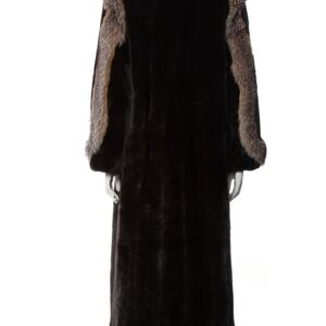 Womens Vintage Authentic Mink and Fox Trim John Pappas Furs Fur Coat